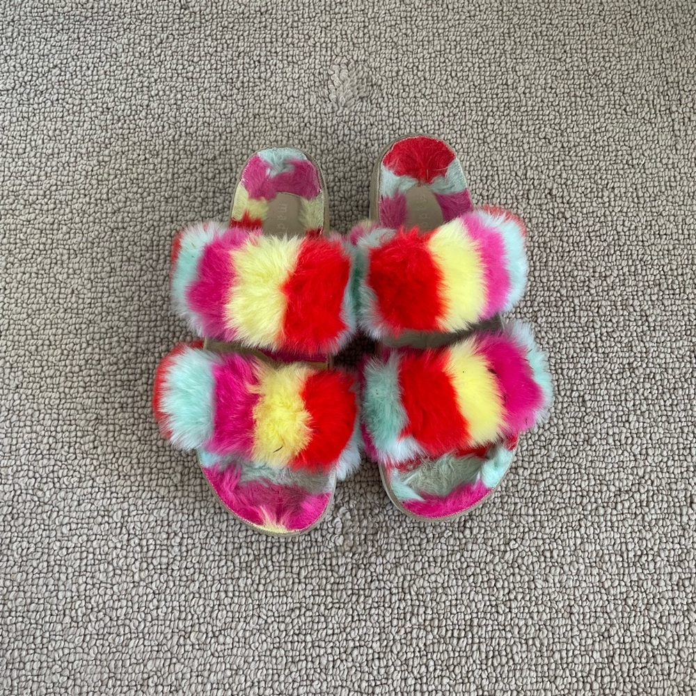 MADDEN GIRL Steve Madden Furbeee Platform Slippers women’s size 7